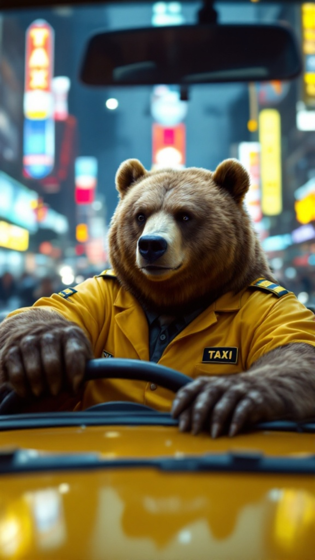 Bear taxi driver
