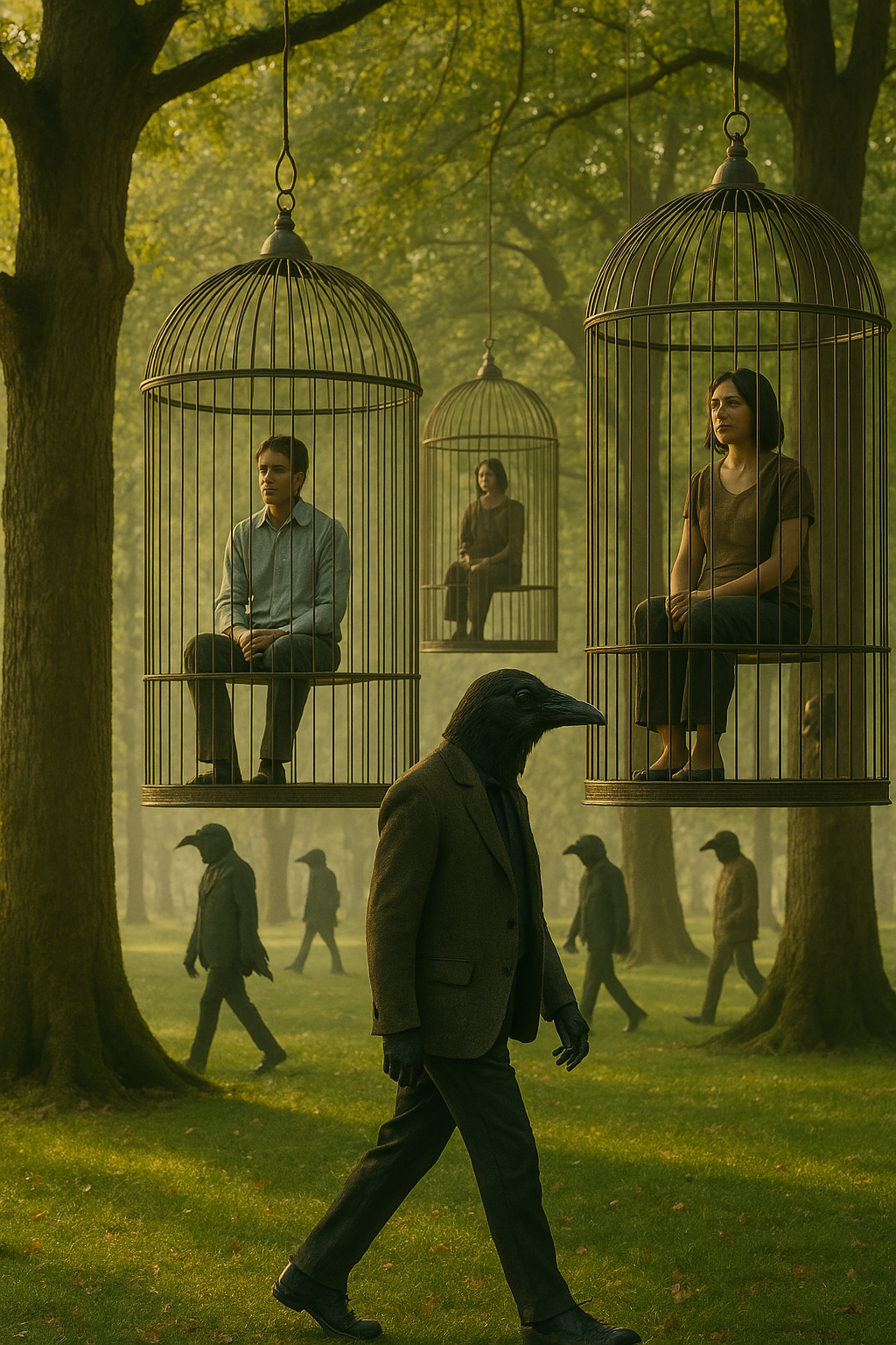 Humans in birdcages